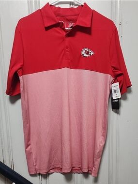 Antigua Two-Tone Red and Pink Kansas City Chiefs Polo Small